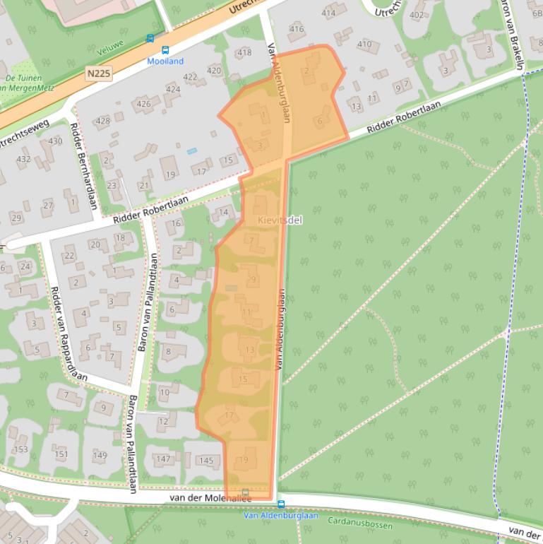 Kaart van postcodegebied 6865BX.