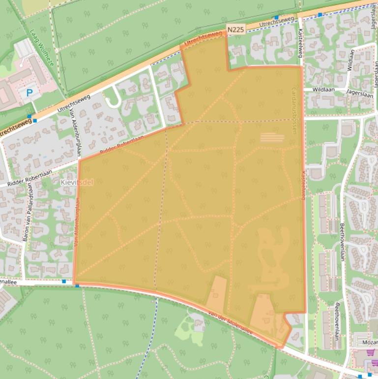 Kaart van postcodegebied 6865CC.