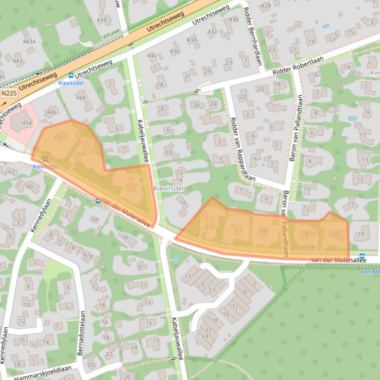 Kaart van postcodegebied 6865CE.