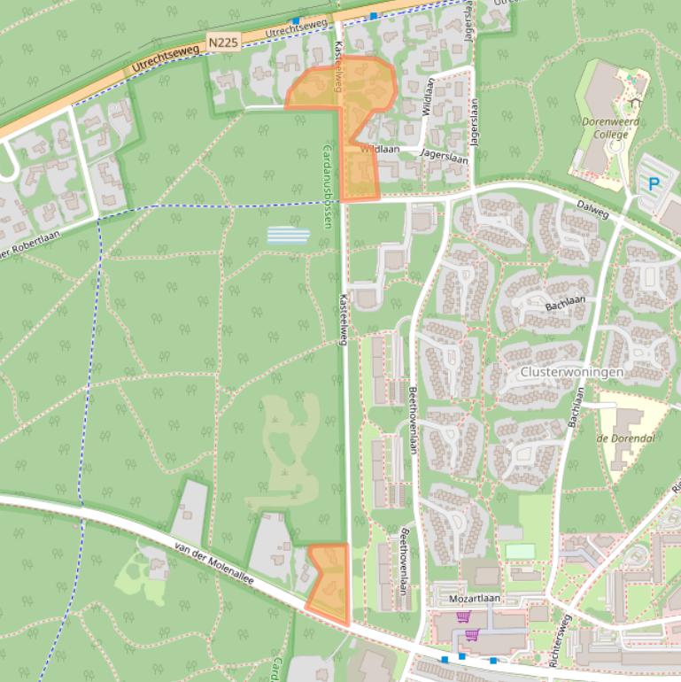 Kaart van postcodegebied 6865CR.