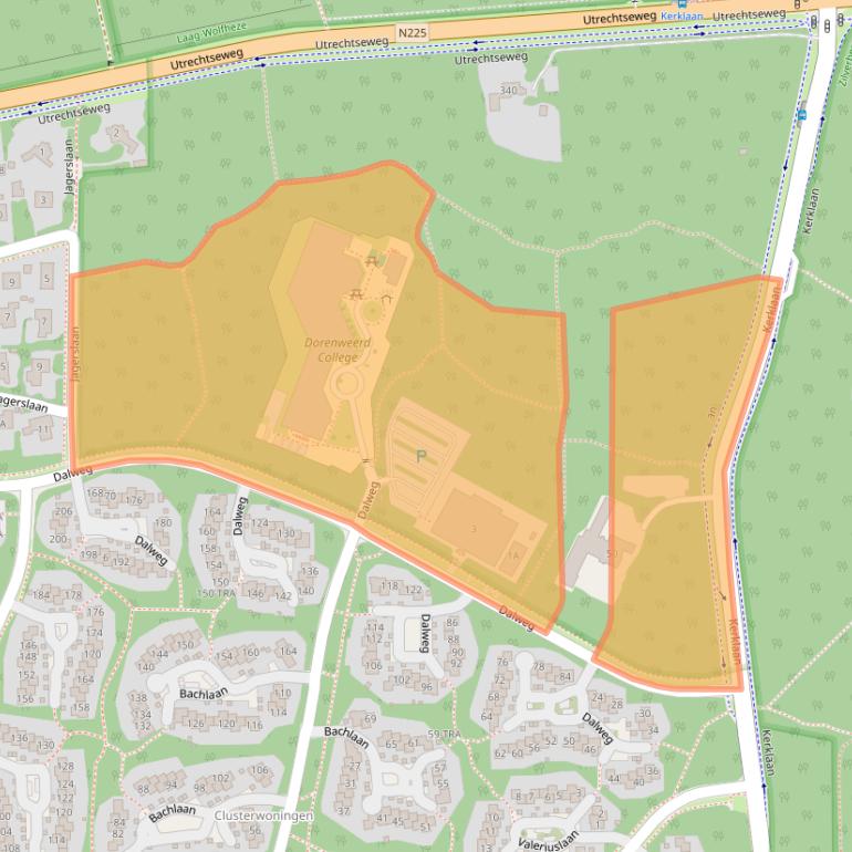Kaart van postcodegebied 6865CZ.
