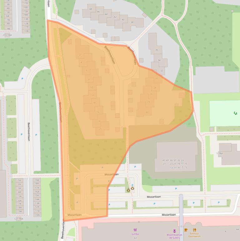 Kaart van postcodegebied 6865EA.