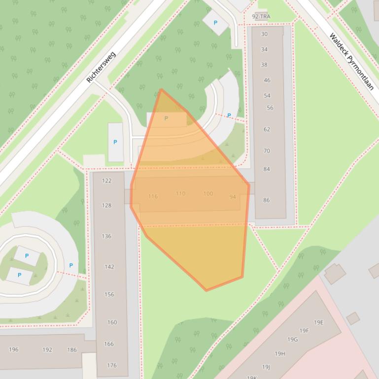 Kaart van postcodegebied 6865GJ.