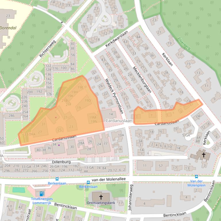 Kaart van postcodegebied 6865HJ.