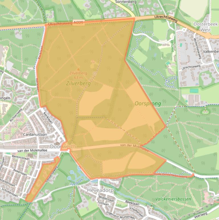 Kaart van postcodegebied 6865NB.
