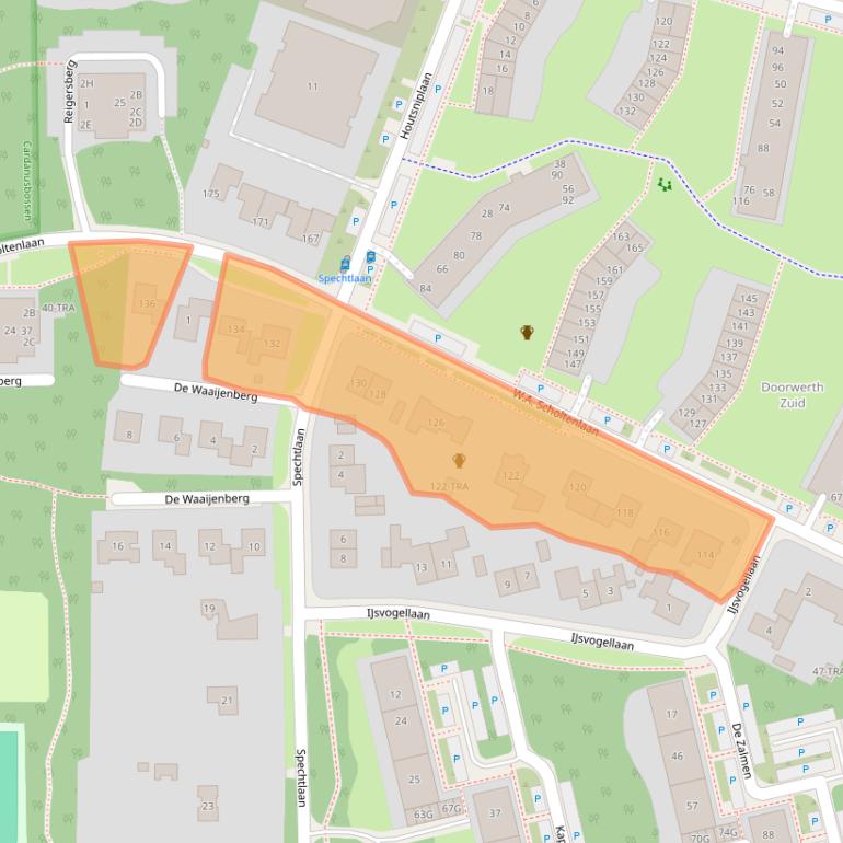 Kaart van postcodegebied 6865VZ.