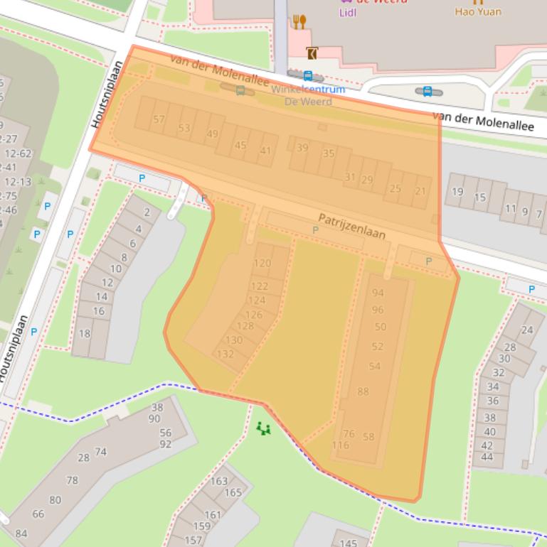 Kaart van postcodegebied 6865XW.