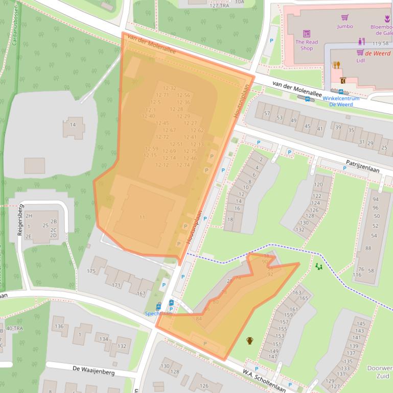 Kaart van postcodegebied 6865XZ.