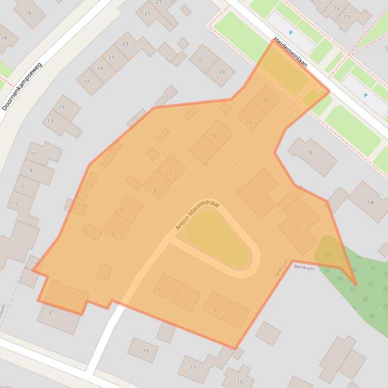 Kaart van postcodegebied 6866AH.