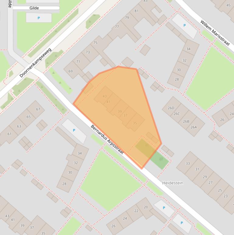 Kaart van postcodegebied 6866AN.