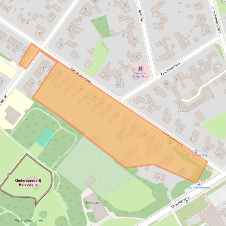 Kaart van postcodegebied 6866AX.