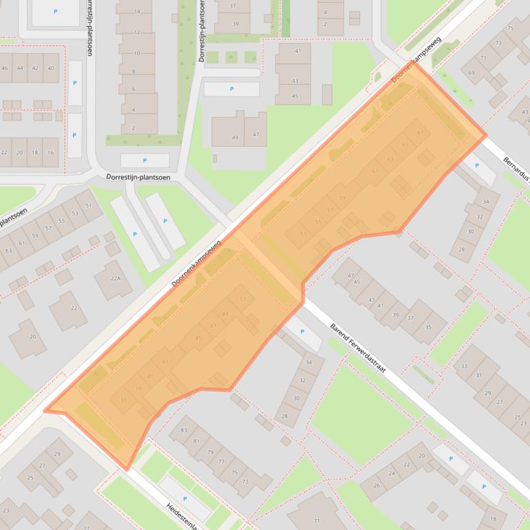 Kaart van postcodegebied 6866BB.