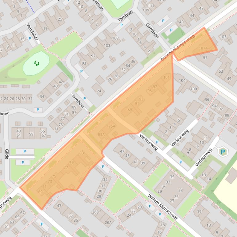 Kaart van postcodegebied 6866BC.