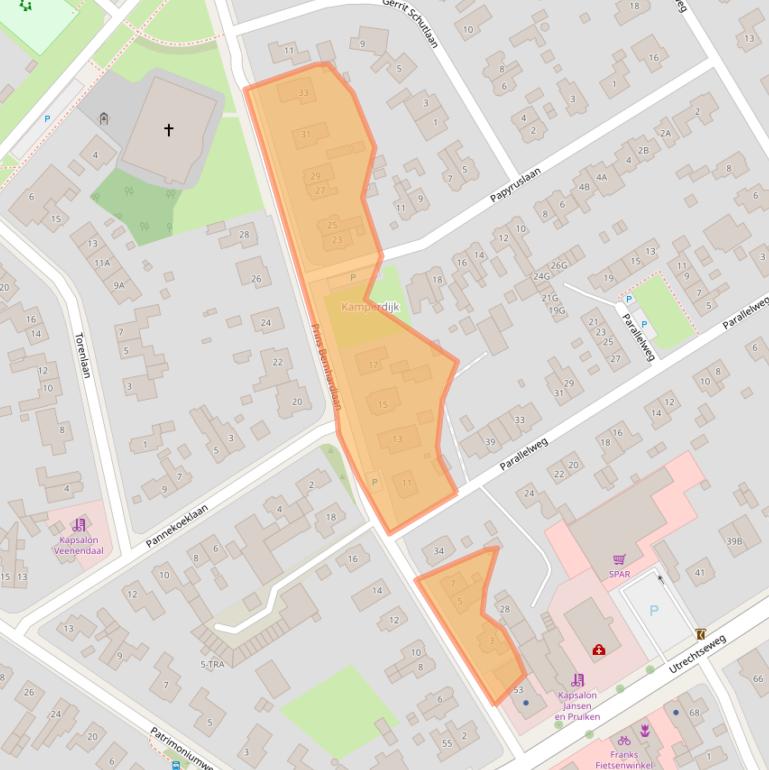 Kaart van postcodegebied 6866BV.