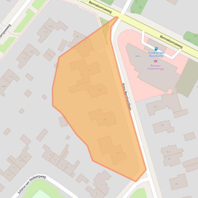 Kaart van postcodegebied 6866BZ.