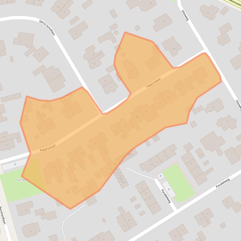 Kaart van postcodegebied 6866CB.