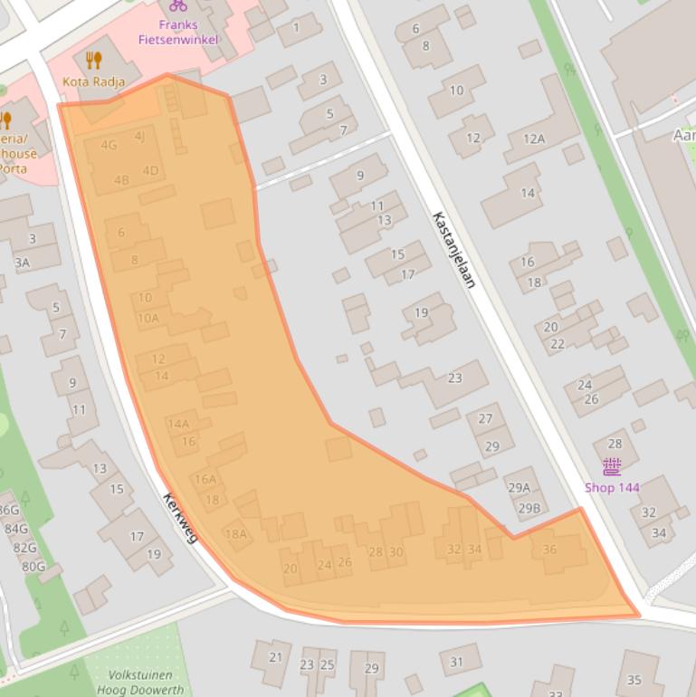 Kaart van postcodegebied 6866CR.