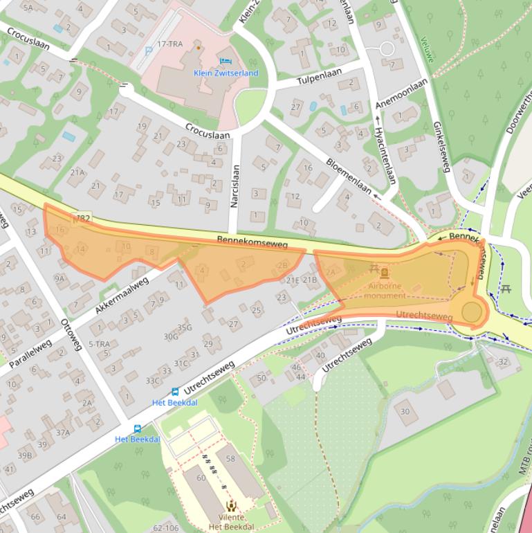 Kaart van postcodegebied 6866DD.