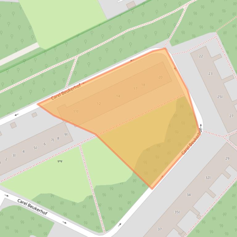 Kaart van postcodegebied 6866DJ.