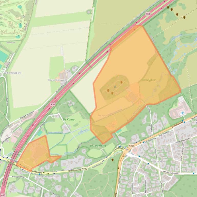 Kaart van postcodegebied 6866NE.