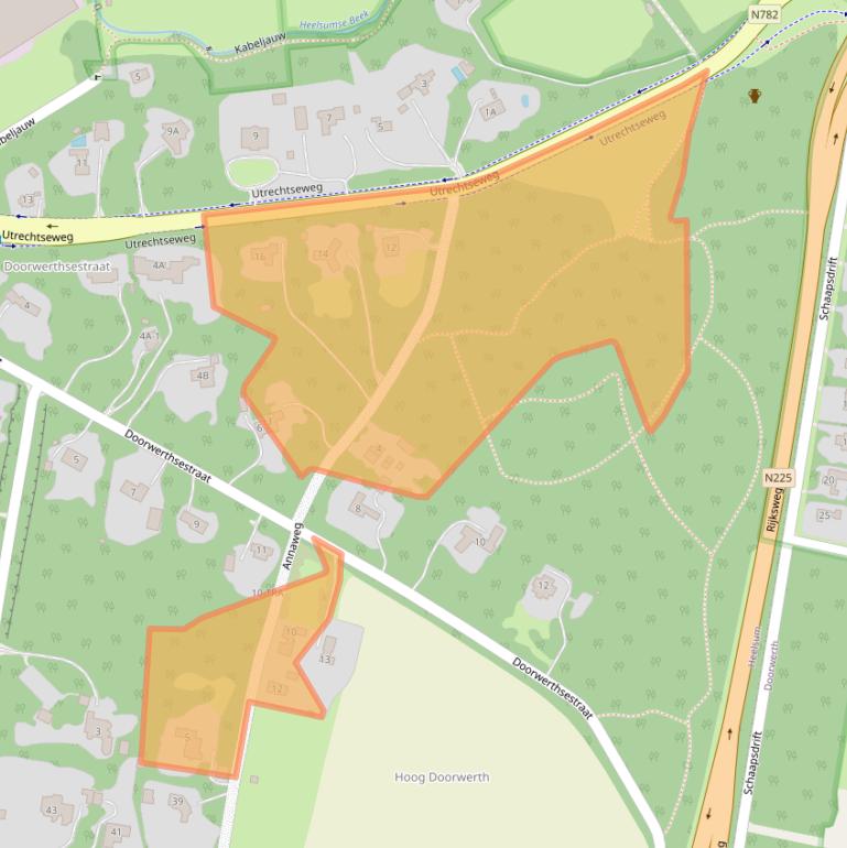 Kaart van postcodegebied 6866NJ.