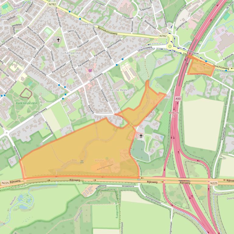 Kaart van postcodegebied 6866NL.