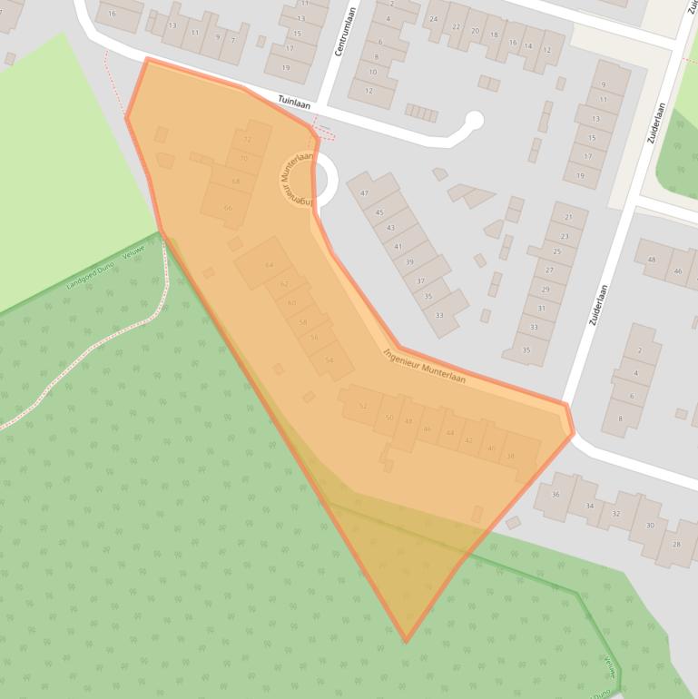 Kaart van postcodegebied 6869TE.