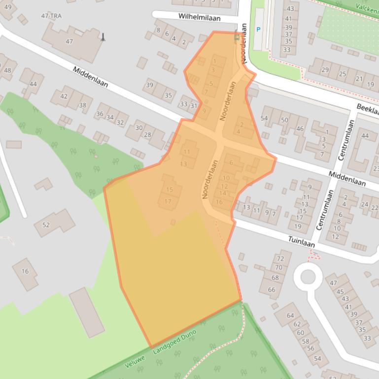 Kaart van postcodegebied 6869VJ.