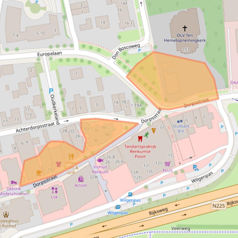 Kaart van postcodegebied 6871AA.