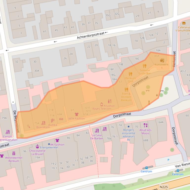 Kaart van postcodegebied 6871AD.