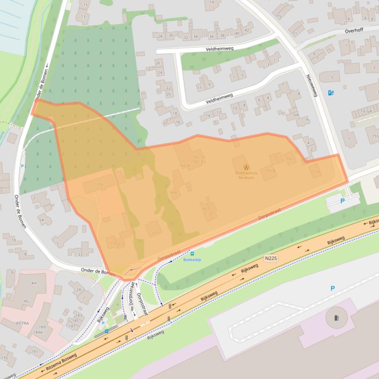 Kaart van postcodegebied 6871AJ.