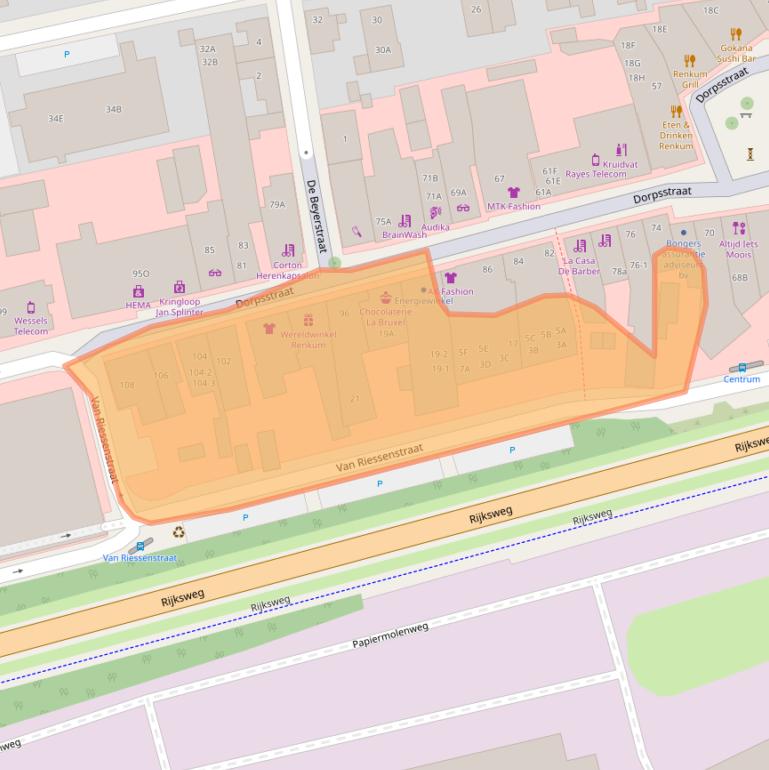 Kaart van postcodegebied 6871AP.