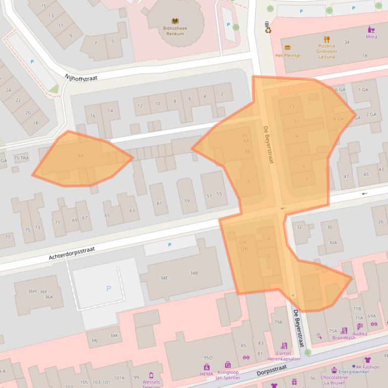 Kaart van postcodegebied 6871AZ.