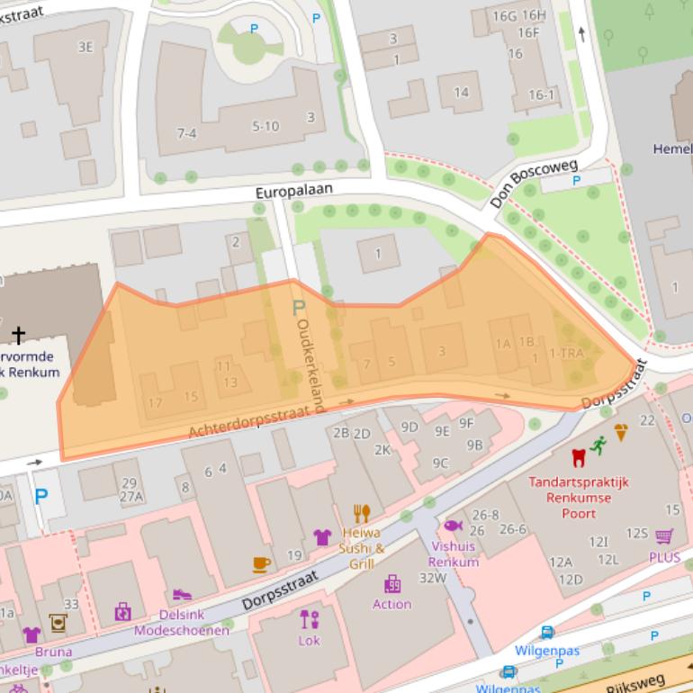 Kaart van postcodegebied 6871BA.