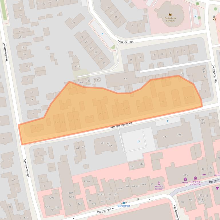 Kaart van postcodegebied 6871BC.
