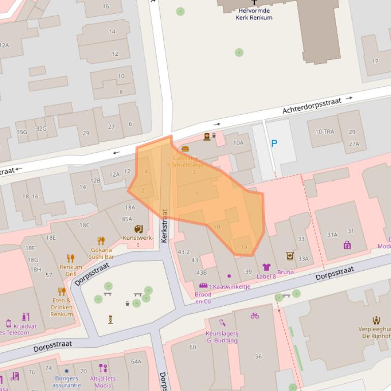 Kaart van postcodegebied 6871BE.