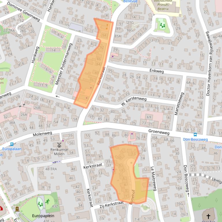 Kaart van postcodegebied 6871BM.