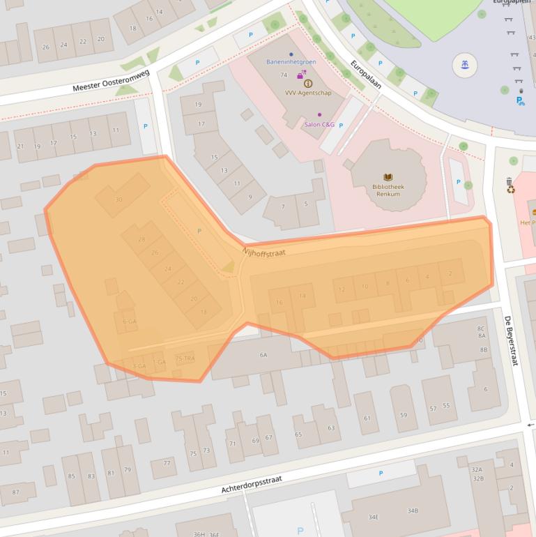 Kaart van postcodegebied 6871BT.