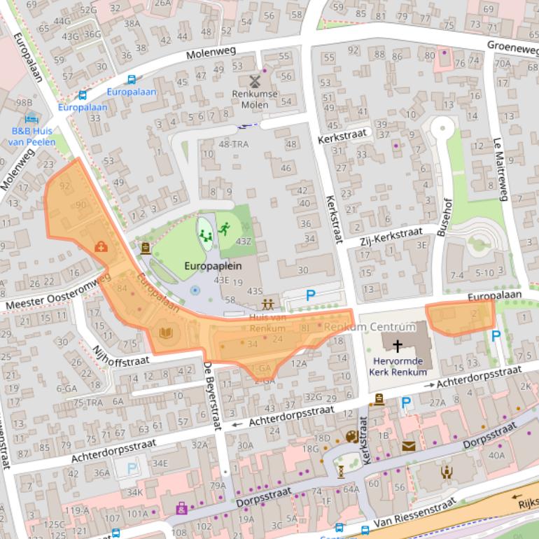 Kaart van postcodegebied 6871BZ.