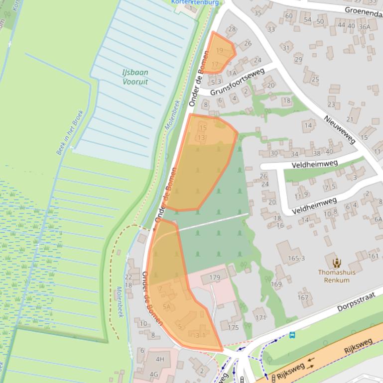 Kaart van postcodegebied 6871CG.