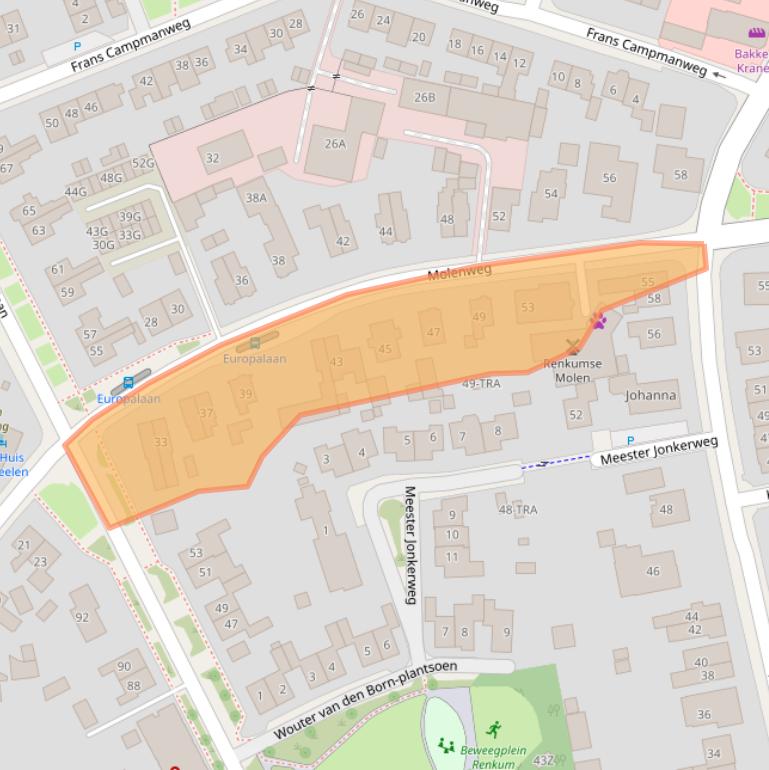 Kaart van postcodegebied 6871CV.