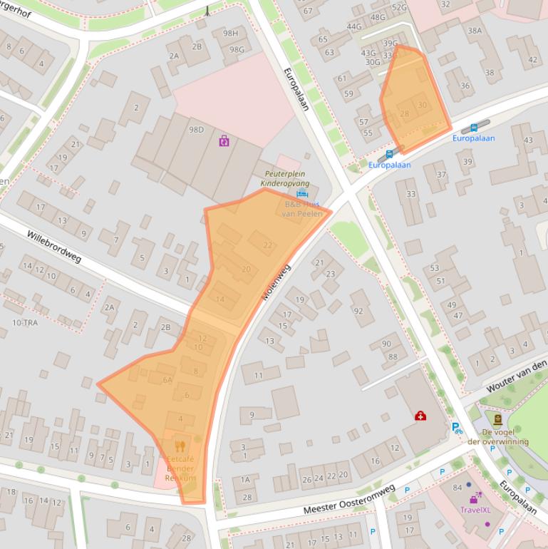 Kaart van postcodegebied 6871CW.