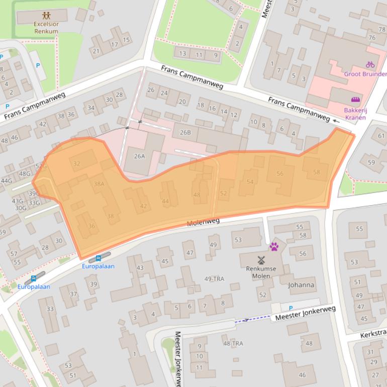 Kaart van postcodegebied 6871CX.