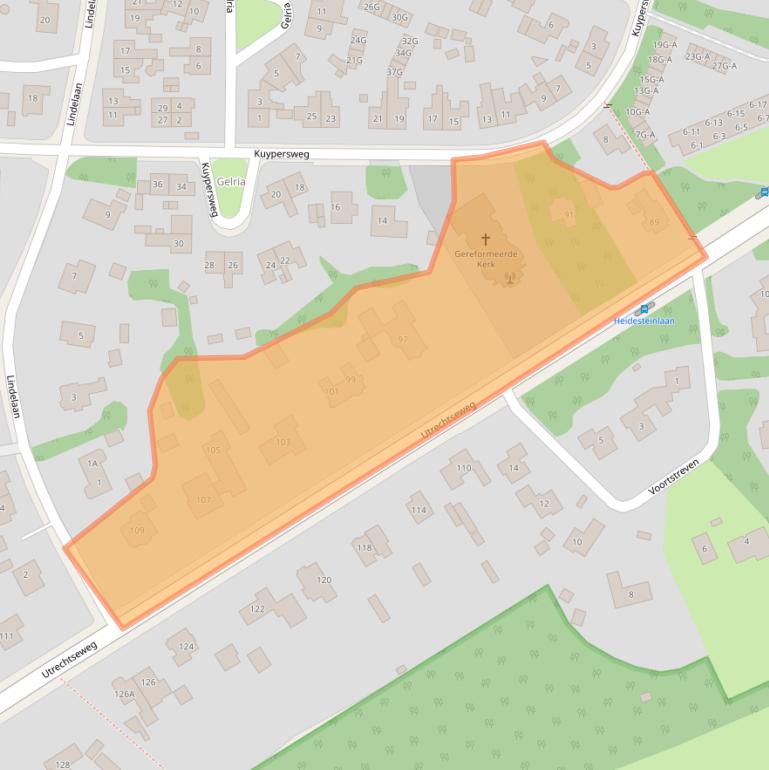 Kaart van postcodegebied 6871DP.