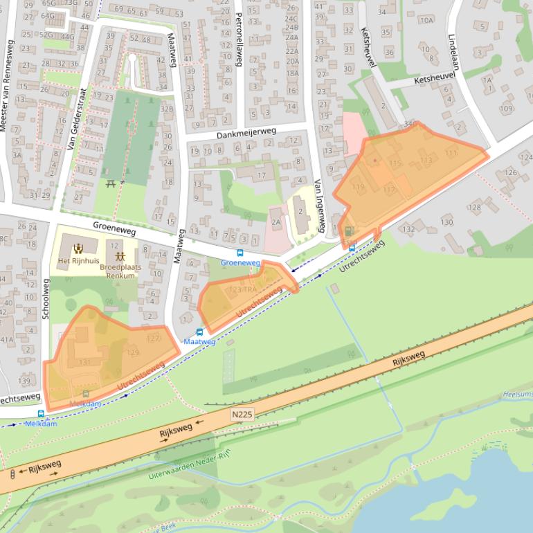 Kaart van postcodegebied 6871DR.