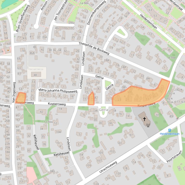 Kaart van postcodegebied 6871EC.