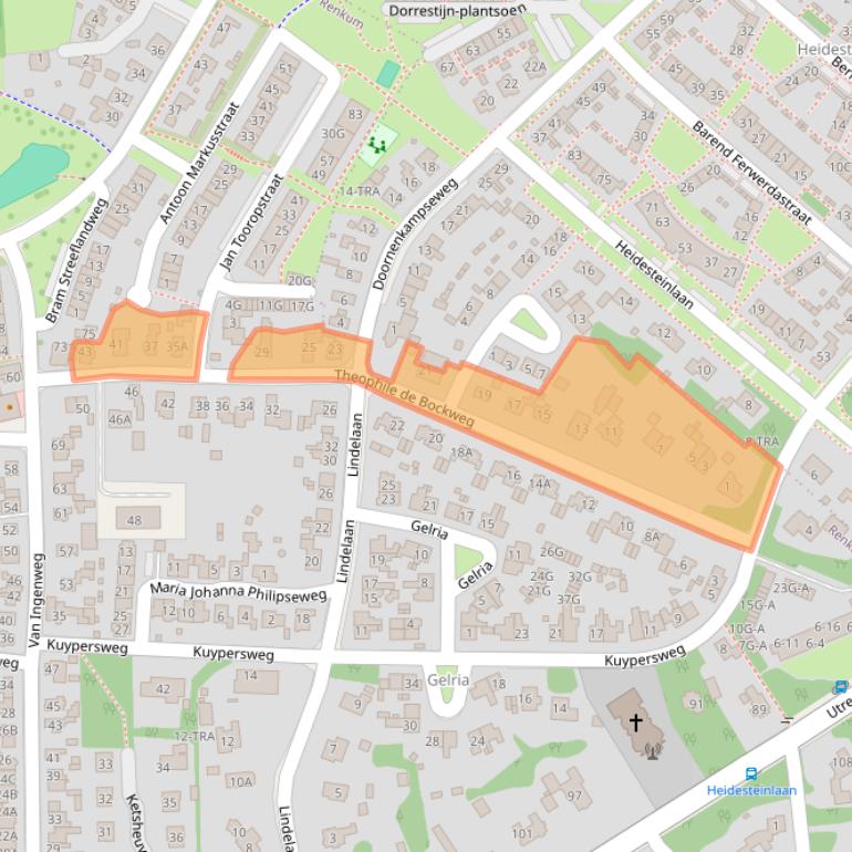 Kaart van postcodegebied 6871EG.