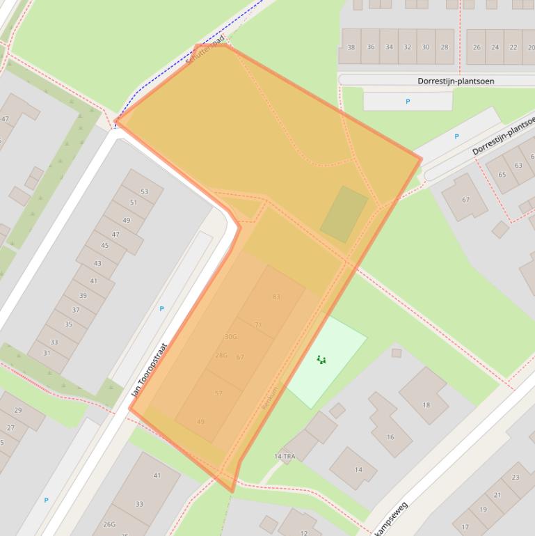 Kaart van postcodegebied 6871EL.