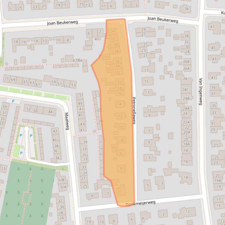 Kaart van postcodegebied 6871EW.
