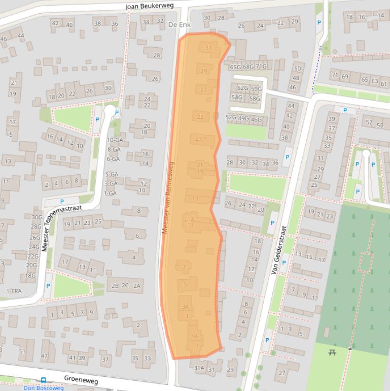 Kaart van postcodegebied 6871GG.